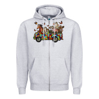 Heather Grey farm animals autism Zipper Hoodie - RacoonDesign