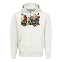 Oatmeal Heather farm animals autism Zipper Hoodie - RacoonDesign