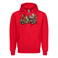 Red farm animals autism Zipper Hoodie - RacoonDesign