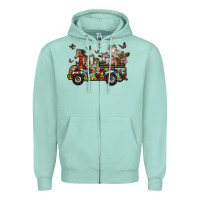 Seafoam farm animals autism Zipper Hoodie - RacoonDesign