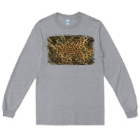 Heather Grey Camouflage Leopard Background Long Sleeve Tee - Jasminsmagicworld