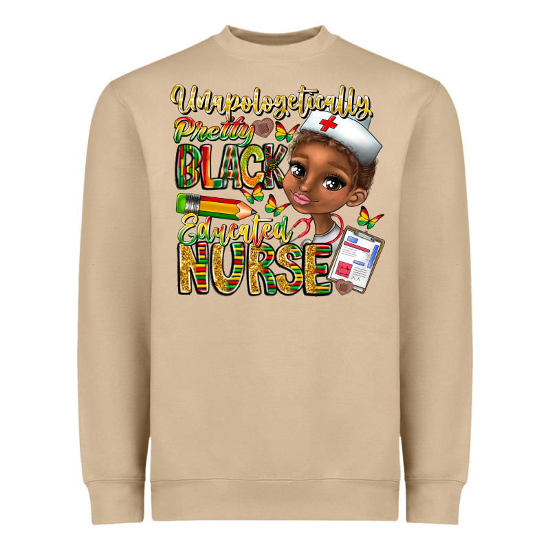 Unapologetically Pretty Black Educated Nurse Heavyweight Sweatshirt by CowhideDigitalArt | Teevron