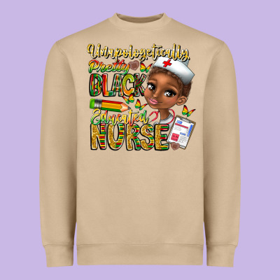 Unapologetically Pretty Black Educated Nurse Heavyweight Sweatshirt Designed By Cowhidedigitalart