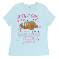 Baby Blue Just A Girl Who Lowes Sloths Ladies Tee - Bettercallsaul