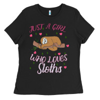 Black Just A Girl Who Lowes Sloths Ladies Tee - Bettercallsaul