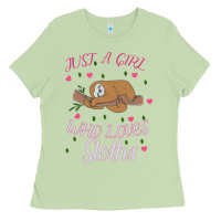 Matcha Just A Girl Who Lowes Sloths Ladies Tee - Bettercallsaul