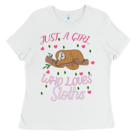 White Just A Girl Who Lowes Sloths Ladies Tee - Bettercallsaul