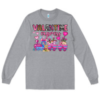 Heather Grey valentine express olivia Long Sleeve Tee - OliviaCreatesArt