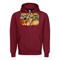 Burgundy feed me street food and tell me im pretty Zipper Hoodie - RacoonDesign