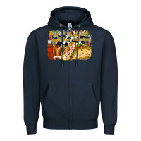 Navy feed me street food and tell me im pretty Zipper Hoodie - RacoonDesign