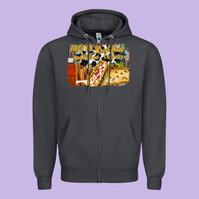 Feed Me Street Food And Tell Me Im Pretty Zipper Hoodie Designed By Racoondesign