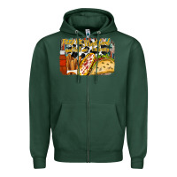 Sports Green feed me street food and tell me im pretty Zipper Hoodie - RacoonDesign