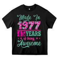 Black made in 1977, 45 years of being awesome Heavy Core Tee - Jasminsmagicworld