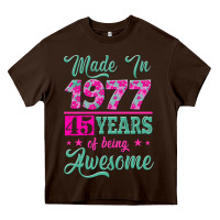 Chocolate Brown made in 1977, 45 years of being awesome Heavy Core Tee - Jasminsmagicworld
