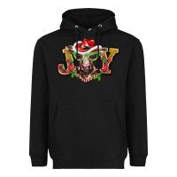 Black christmas joy baby cow Heavyweight Hoodie - BarkalooDesign