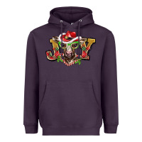 Plum christmas joy baby cow Heavyweight Hoodie - BarkalooDesign