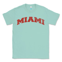 Seafoam Miami Ohio Classic Athletic Sports Distressed Classic Tee - trangStudio