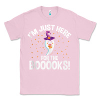 Bubblegum Pink teacher halloween bookworm just here for the boooks ghost tank top Classic Tee - trangStudio