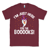Burgundy teacher halloween bookworm just here for the boooks ghost tank top Classic Tee - trangStudio