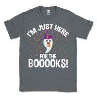 Charcoal Heather teacher halloween bookworm just here for the boooks ghost tank top Classic Tee - trangStudio