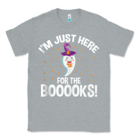 Heather Grey teacher halloween bookworm just here for the boooks ghost tank top Classic Tee - trangStudio