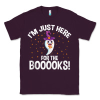 Plum teacher halloween bookworm just here for the boooks ghost tank top Classic Tee - trangStudio