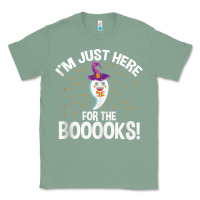 Sage teacher halloween bookworm just here for the boooks ghost tank top Classic Tee - trangStudio