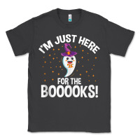 Smoke teacher halloween bookworm just here for the boooks ghost tank top Classic Tee - trangStudio