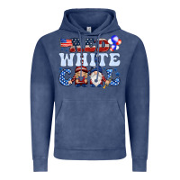 Vintage Denim Red white cool with gnomies 4th of july Vintage Hoodie - HowdyJamesFarm