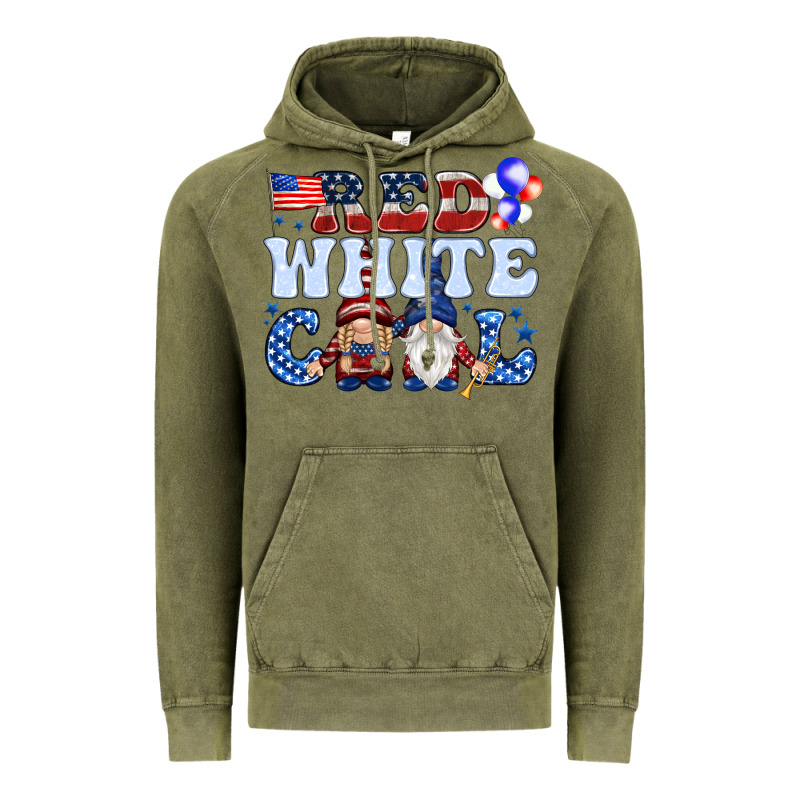 Red White Cool With Gnomies 4th Of July Vintage Hoodie by HowdyJamesFarm | Teevron
