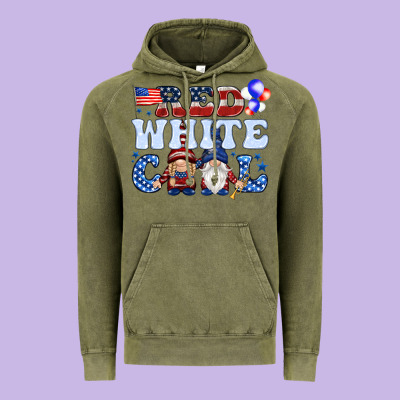 Red White Cool With Gnomies 4th Of July Vintage Hoodie Designed By Howdyjamesfarm