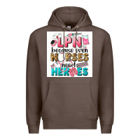 Coffee LPN because nurses need heroes Premium Hoodie - LillyAllenDesigns