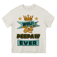 Cream world's best peepaw ever Heavy Core Tee - Jasminsmagicworld