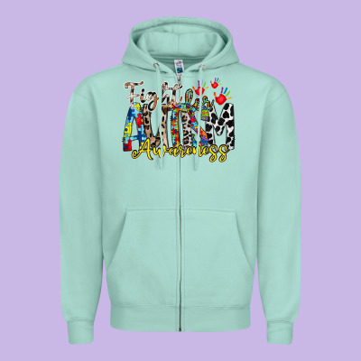 Fight For Autism Awareness Zipper Hoodie Designed By Racoondesign