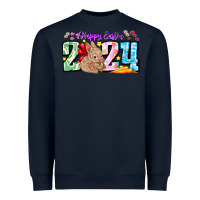 Navy Happy Easter 2024 Heavyweight Sweatshirt - CowhideDigitalArt