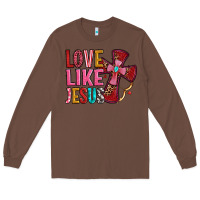 Chestnut love like jesus Long Sleeve Tee - OliviaCreatesArt