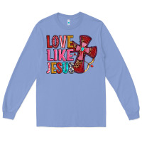 Colony Blue love like jesus Long Sleeve Tee - OliviaCreatesArt