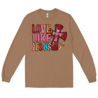 Toasted Coconut love like jesus Long Sleeve Tee - OliviaCreatesArt
