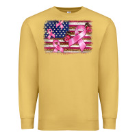 Antique Gold breast cancer american flag background Premium Sweatshirt - BarkalooDesign