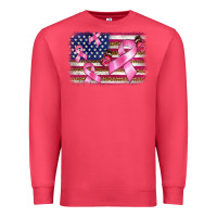 Cardinal breast cancer american flag background Premium Sweatshirt - BarkalooDesign