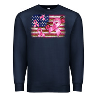 Navy breast cancer american flag background Premium Sweatshirt - BarkalooDesign