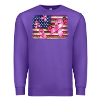 Purple breast cancer american flag background Premium Sweatshirt - BarkalooDesign