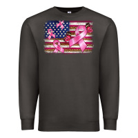 Smoke breast cancer american flag background Premium Sweatshirt - BarkalooDesign