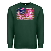 Sports Green breast cancer american flag background Premium Sweatshirt - BarkalooDesign