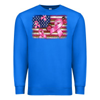 True Royal breast cancer american flag background Premium Sweatshirt - BarkalooDesign