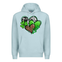 Blue Mist St. Patrick's Day hearts Premium Hoodie - Jasminsmagicworld