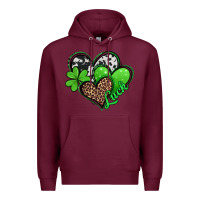 Burgundy St. Patrick's Day hearts Premium Hoodie - Jasminsmagicworld