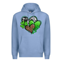 Colony Blue St. Patrick's Day hearts Premium Hoodie - Jasminsmagicworld