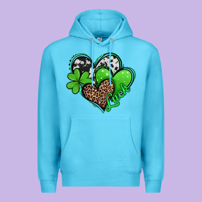 St. Patrick's Day Hearts Premium Hoodie Designed By Jasminsmagicworld