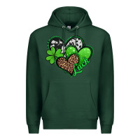 Sports Green St. Patrick's Day hearts Premium Hoodie - Jasminsmagicworld